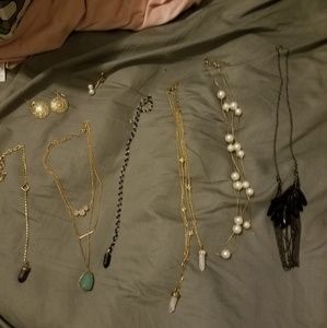 Bundle of 6 necklaces and 2 earrings